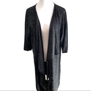 LuLaRoe Gray Waterfall Open Front Duster Sz L